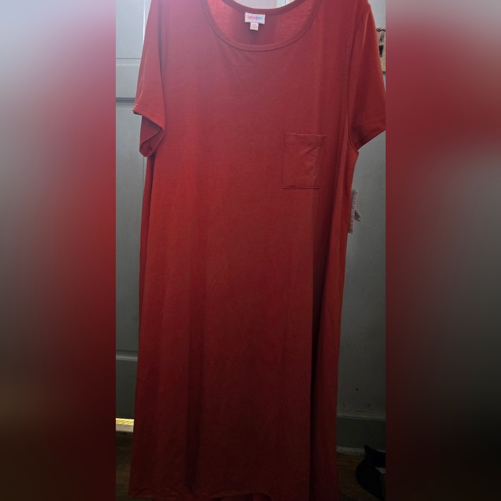 LuLaRoe Solid Terra Cotta Color Dress - Plus Size